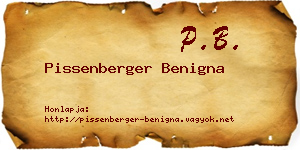 Pissenberger Benigna névjegykártya